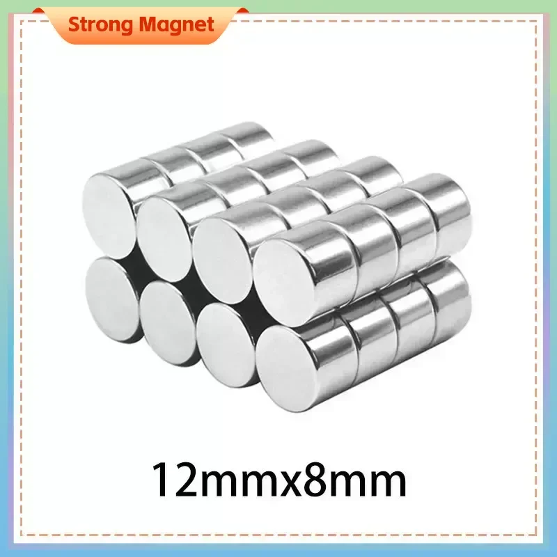 12x8 Round Rare Earth Magnet 12mm X 8mm Neodymium Magnet strong 12x8mm Disc Permanent NdFeB Magnet 12*8 mm