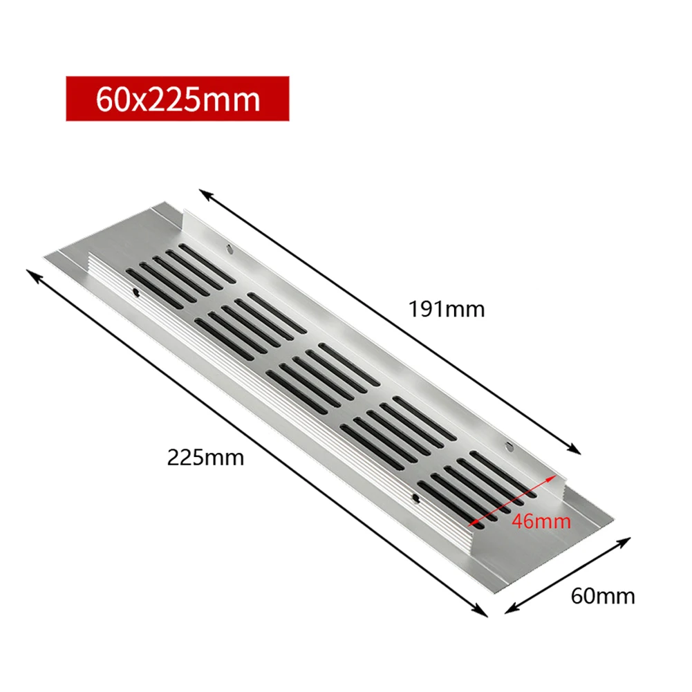 Silver Aluminum Alloy Ventilação Grille, prático de usar armários de sapatos, novo, alta qualidade