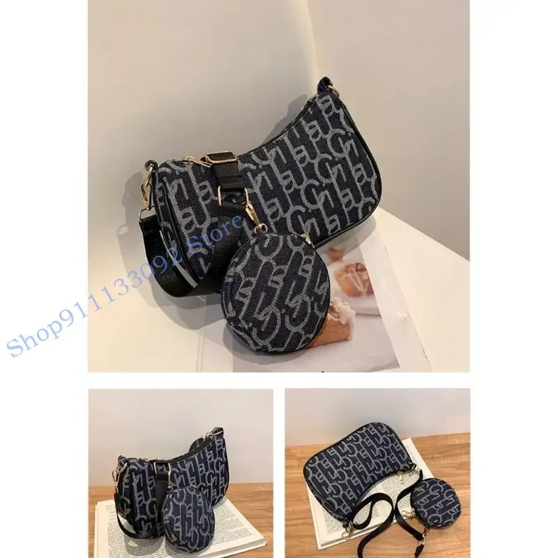 حقيبة كتف H9ed Corduroy مع أكياس كروسة حقيبة عملة معدنية لضرورياتك