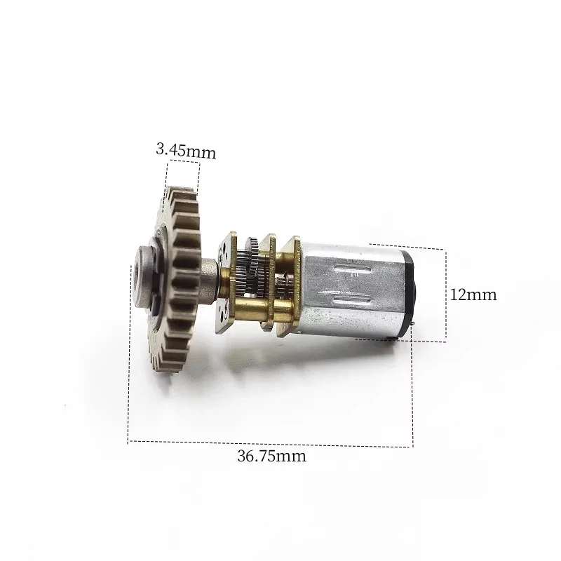 

Small GA12-N20 Full Metal Gearbox Gear Motor DC5V 6V 64RPM Slow Speed Output Gear Wheel Reduction Motor DIY Hobby Toy Smart Lock