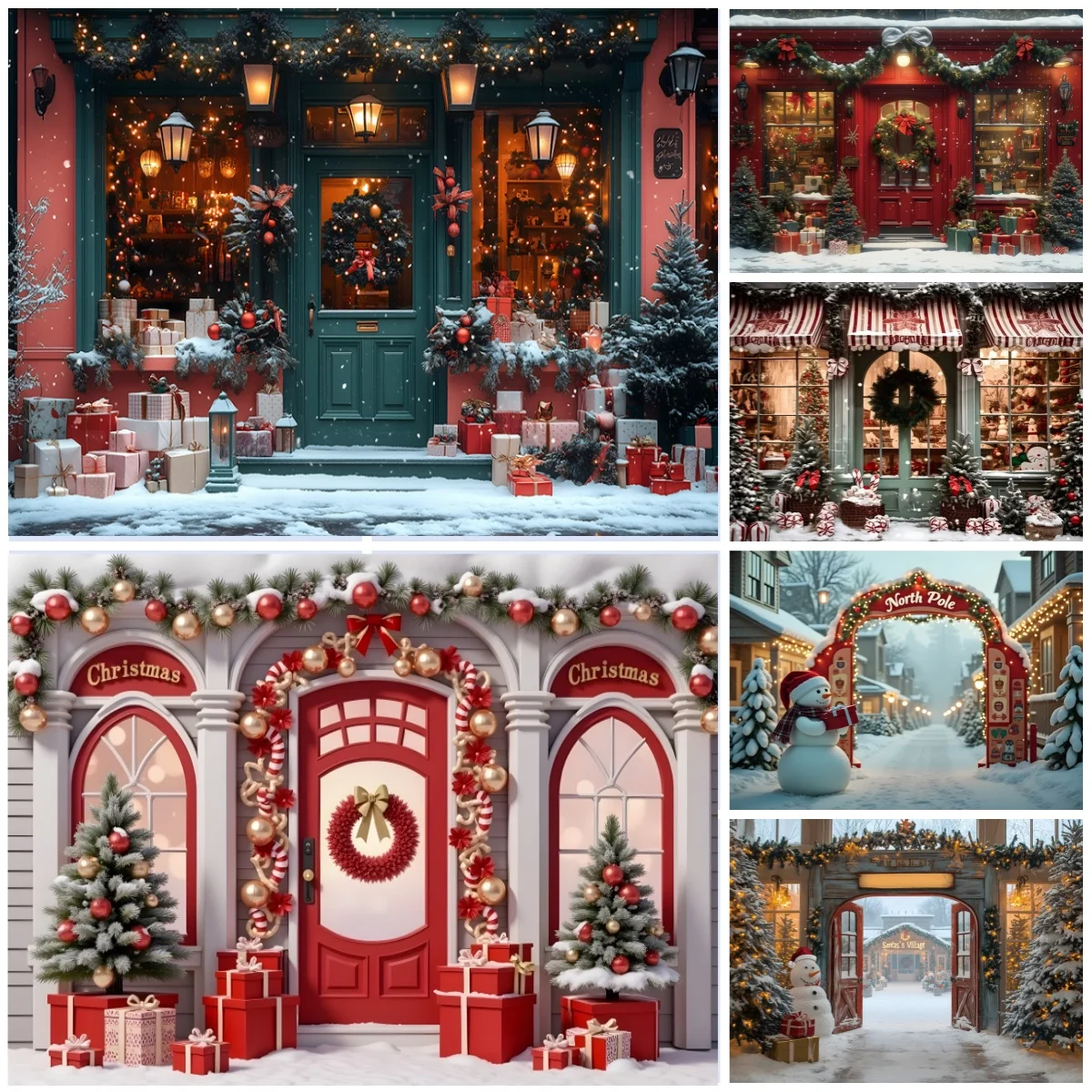 

Рождественские фоны для фотографий, винтажные рождественские окна, снеговик, детский портрет, украшения на день рождения, фон для фотосъемки