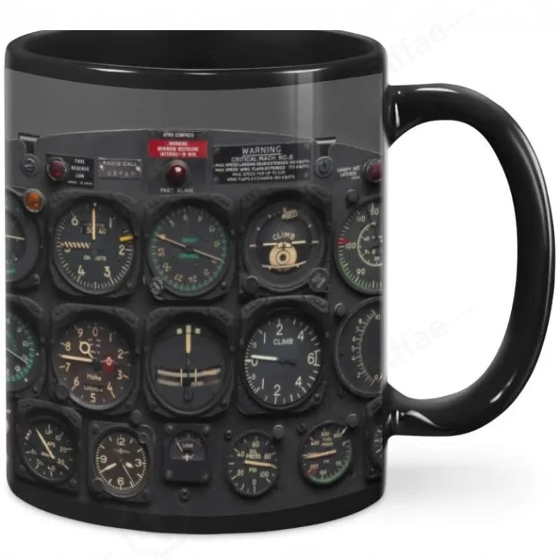 Pilot Indicator Ceramic Mug, Creative Pointer Coffee Tea Cup, Home Office Drinkware Decorative Gift