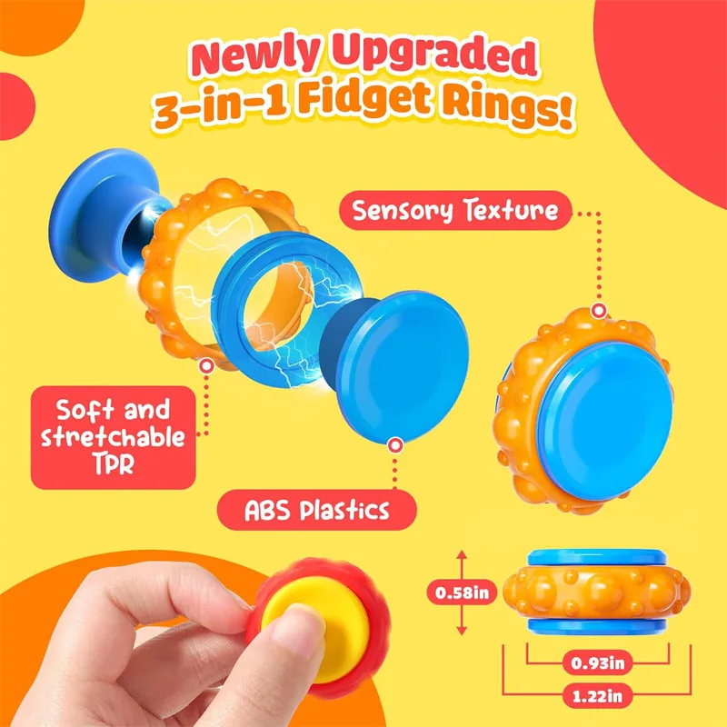 Fidget Spinner anneau rouleau sensoriel soulager le Stress jouet EDC doigt volant d'inertie Massage pour enfants drôle Antistress choses