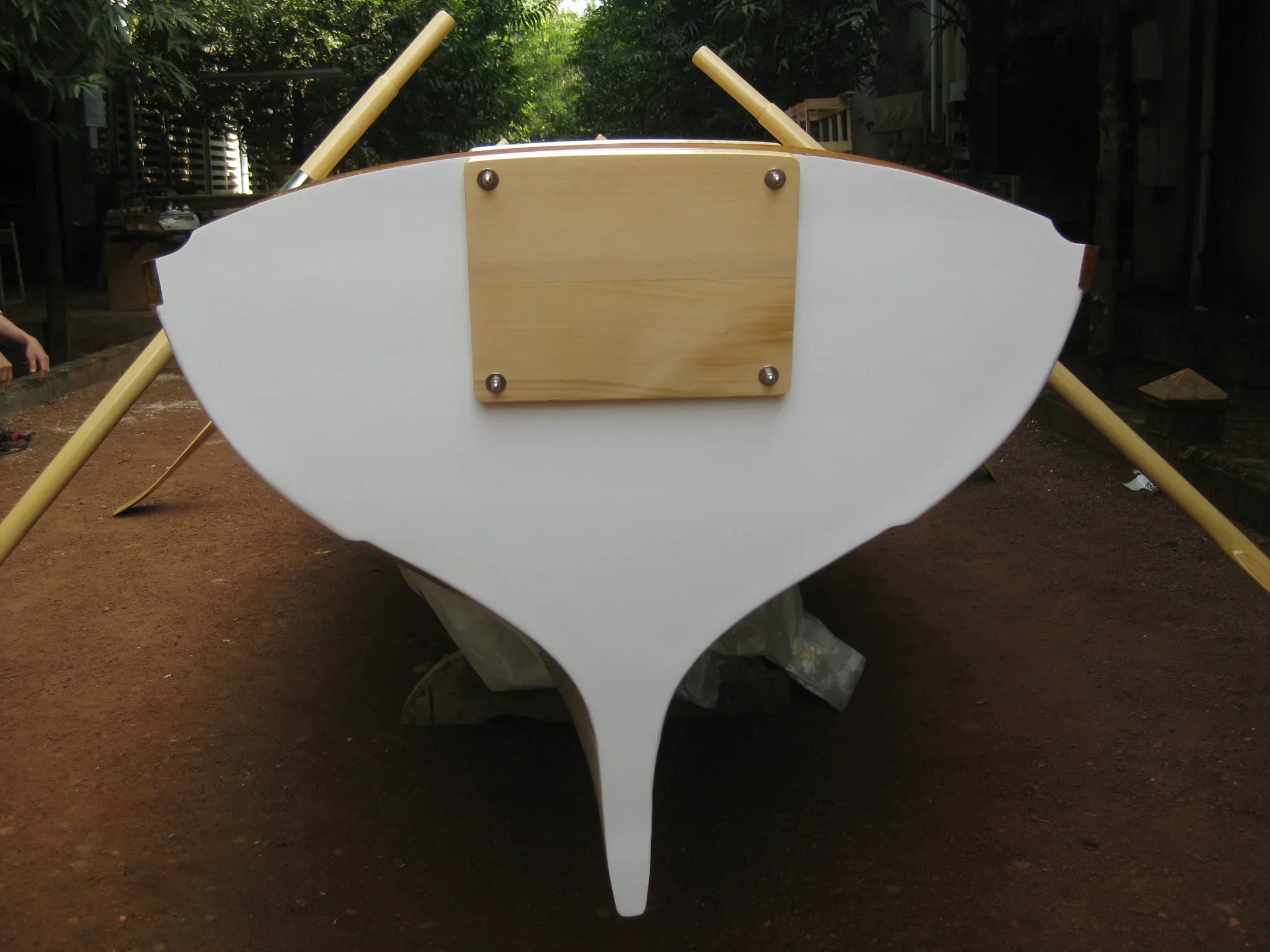 Handcrafted 4m Wooden Inflatable Boat Real Whitehall Painted Paddles for Lake Fishing and Canoe/Kayaking Adventures
