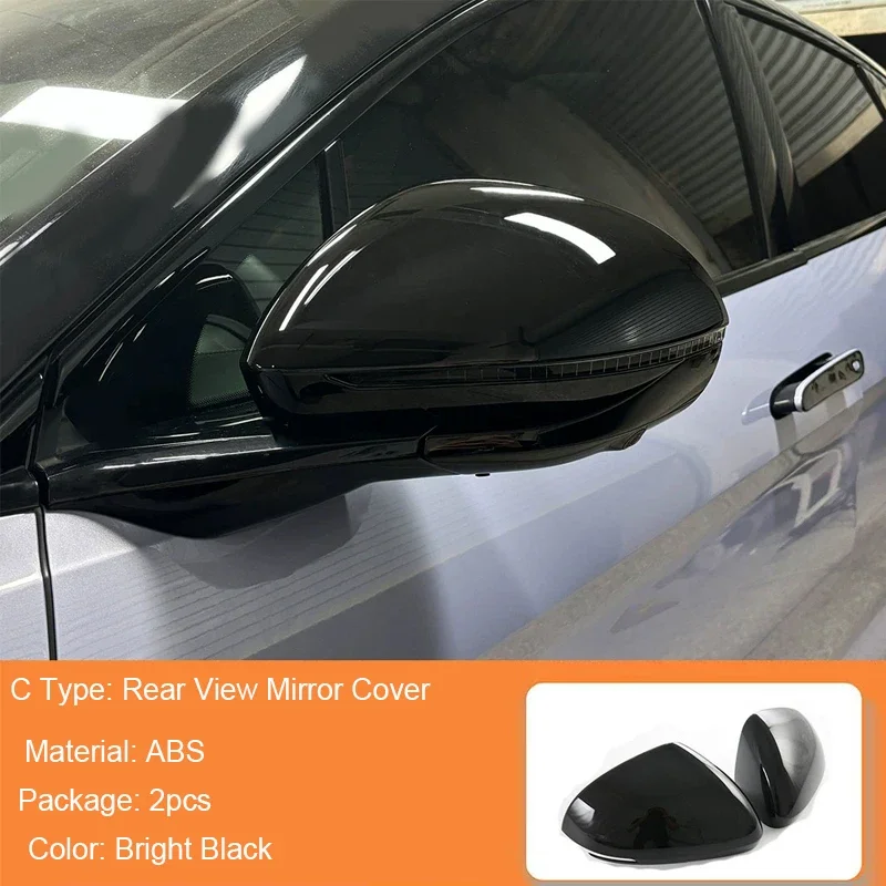 For BYD SEALION 7 EV 2024-2026 LHD Car ABS Exterial Door Handle Protect Sequins Rear View Mirror Cover Rain Eyebrow Accessory