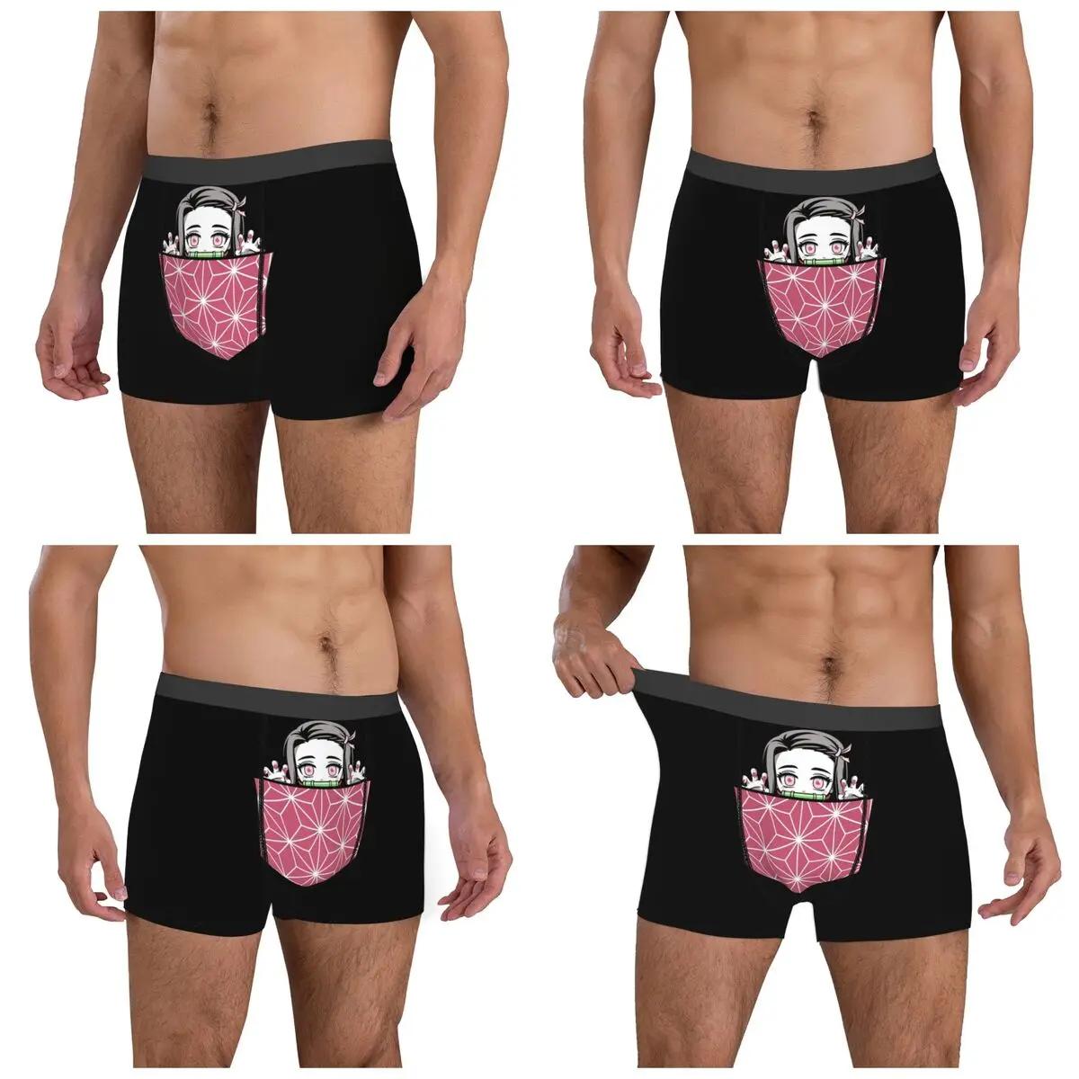 Boxer caleçon short dans ma poche démon Slayer culotte hommes sous-vêtements respirants pour Homme Homme petit ami cadeau