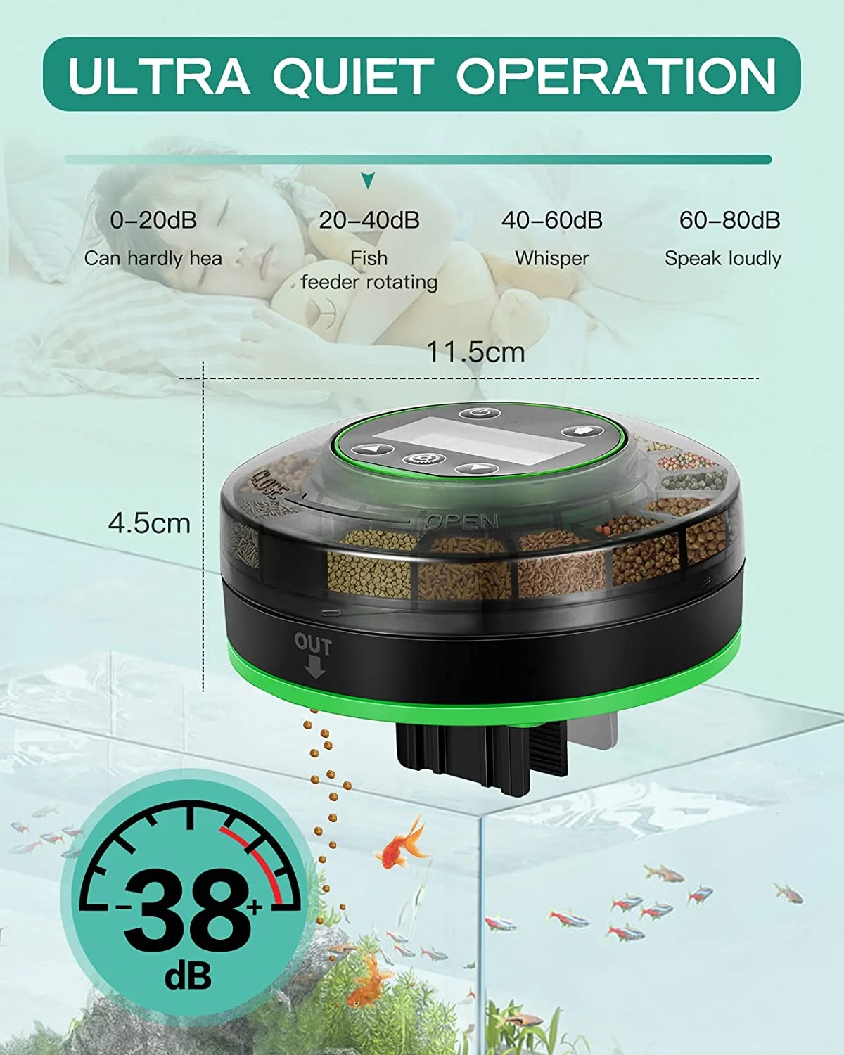 Wholesale Smart Automatic Fish Feeder - Rechargeable Fish Feeder Dispenser With Timer LCD Display