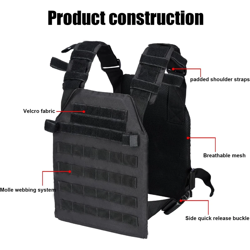 LQARMY 軍事タクティカルベストエアガン狩猟ベストモールプレートキャリアベスト屋外トレーニングベスト軍事機器