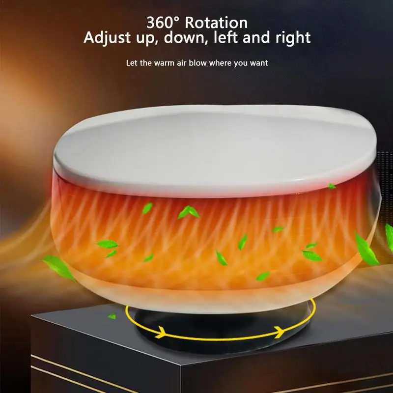 

12v/24v Car Heater Defroster 360 Degree Rotatable Electric Heating Cooling Fan Winter Car Fast Heating Demister Defogger Dryer