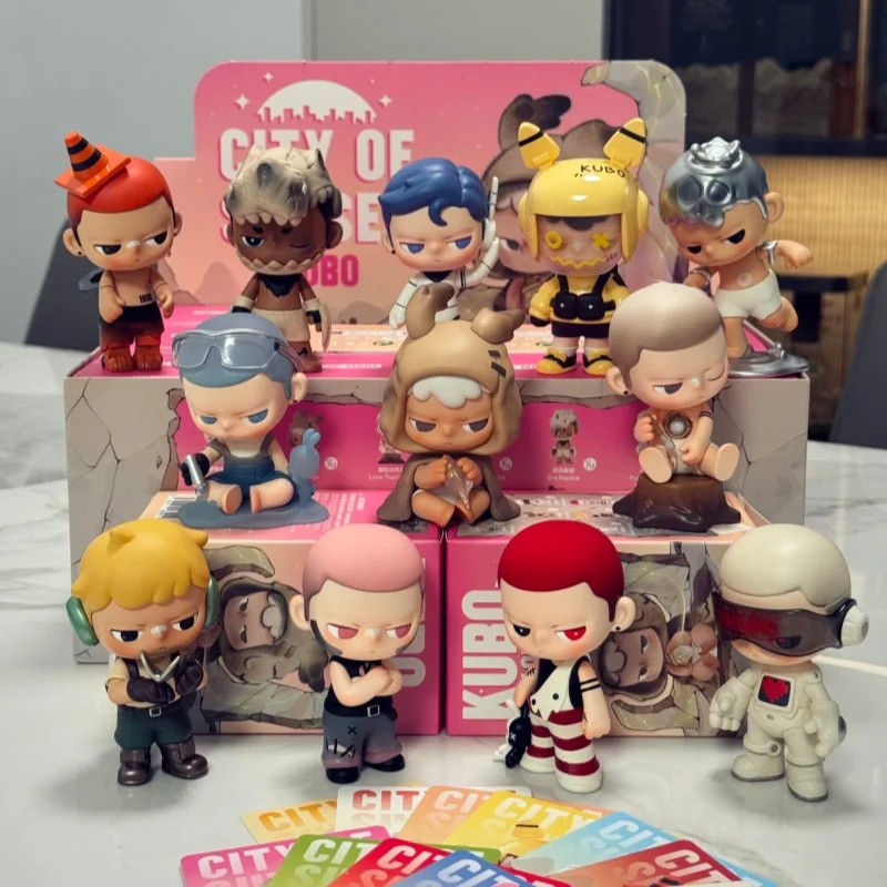 حقيقية Popmart Kubo مدينة الغروب صندوق أعمى سلسلة العصرية لعبة لطيف دمية سطح المكتب زخرفة تحصيل نموذج المرآب عدة هدية