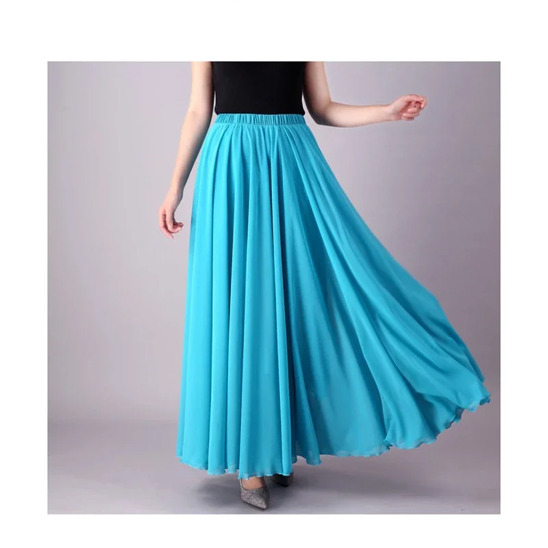 17-farbiges Flamenco-Tanzkostüm Bauchtanz Eleganter Chiffonrock 720-Grad-Schwingrock Cosplay Bühnen-Abendkleid Strandrock – Detail 10