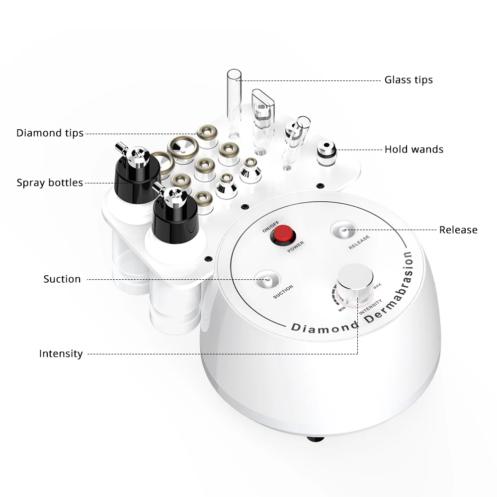 3 In 1 Vacuum Diamond Tip Microdermabrasion Machine Acne Blackhead Removal Skin Rejuvenation Water Spray Facial Beauty Machine