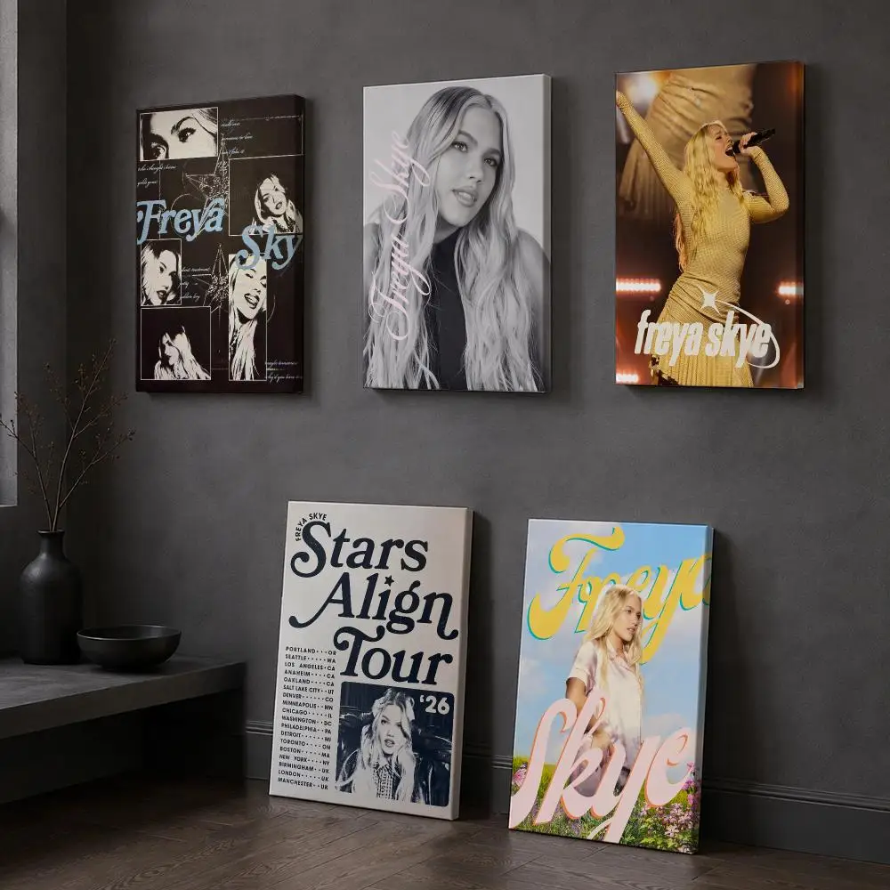 Singer F-Freya Skye Framed Wall Painting Wooden Framed Canvas Poster Wall Art HD Waterproof Print Home Decor