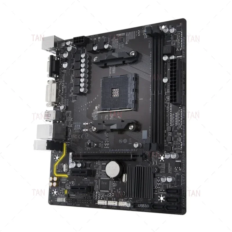 For GIGABYTE GA-AB350M-DS2 Motherboard B350 32GB Socket AM4 DDR4 Micro ATX Mainboard 100% Tested Fast Ship TT