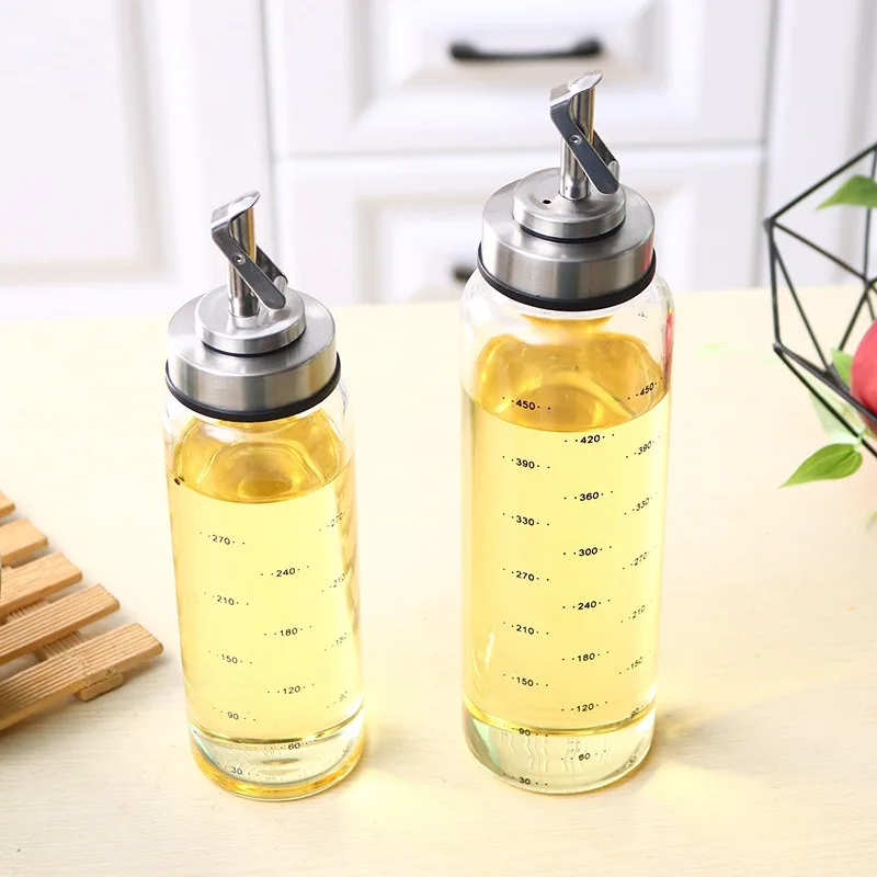 1Pcs Vinegar Spray Oil Sprayer Press Type Oil Bottle Things for Kitchens Oiler Leakproof and Heat Resistant Cruet Kitchen Tools