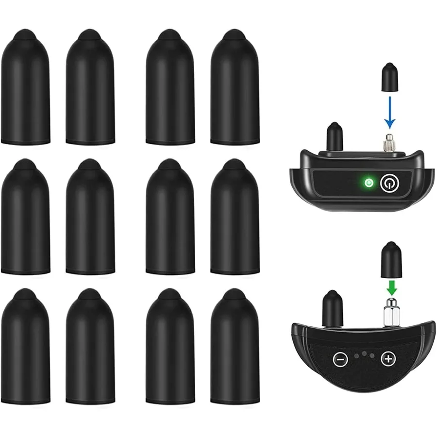 Puntas de goma para Collar de choque para perro, 12 Uds., cubiertas de silicona para Replant de Collar de entrenamiento, se adapta a la mayoría de las marcas de Collar de choque de 20mm