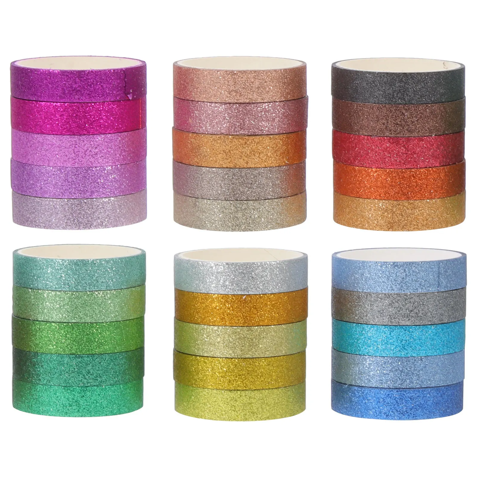 

30 Rolls Glitter Washi Tape Paper Set DIY Scrapbooking Decorative Adhesive Craft Tapes for Gift Wrapping Planner Journal