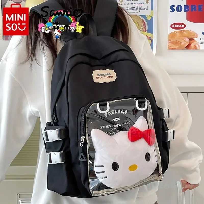 Hello Kitty 2024 New Women's Backpack Fashion High Quality Girls' Backpack Small Fresh Versatile Large Capacity Student Backpack