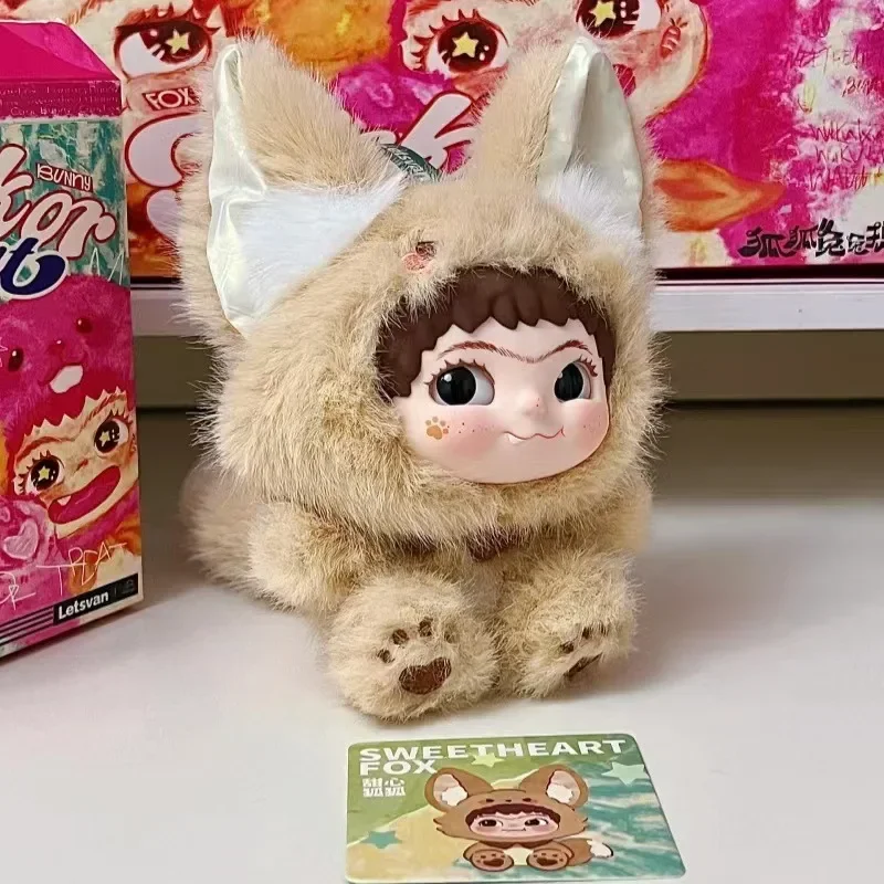 2.0 ラビット＆フォックスシリーズ WAKUKU トレンディで楽しいパーティー用ぬいぐるみ ブラインドボックス フェイスドール アニメフィギュア 可愛いバックパックペンダントキーホルダー