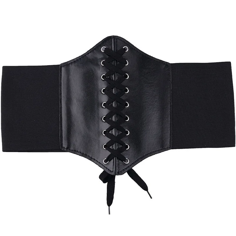 Corsetto alla moda cinture larghe cintura snellente in ecopelle per modellare il corpo per le donne elastico stretto a vita alta per l\'uso quotidiano