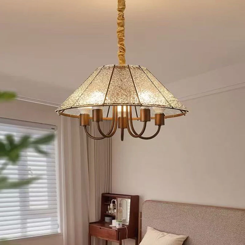 American Retro E27 Pendant Light Luxury Iron Ceiling Chandelier for Dining Room Bedroom Nordic Bar Hanging Lamp LED Lamparas