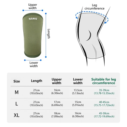 Imagen 2 del producto AOLIKES Rodilleras de compresión de 7 mm para soporte de levantamiento de pesas, fuerza de levantamiento de pesas, sentadillas pesadas, entrenamiento cruzado, gimnasio y fitness
