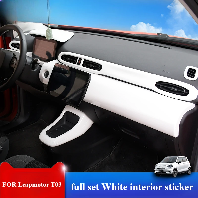 Suitable for zero run T03 interior modified instrument panel center console outlet door decoration paste white paint