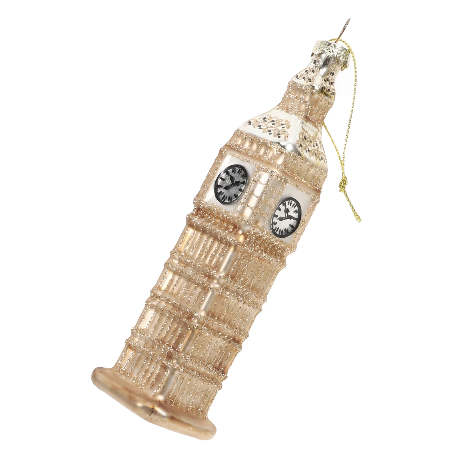

Big Decorative Hanging Glass Ornament Christmas Tree Pendant London Clock Ornament Home Decor Retro Sculpture