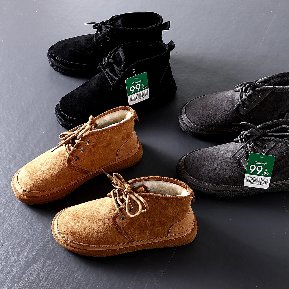 

Thickened Long Velvet Winter Boots Men's Outdoor Snow Boots Cold-resistant Fashionable Casual Mid-calf Rubber Sole Boots