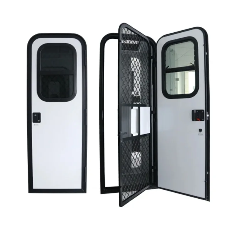 2025 High Quality Caravan Motorhome RV Aluminum Panel Entry Door With Lifting Window