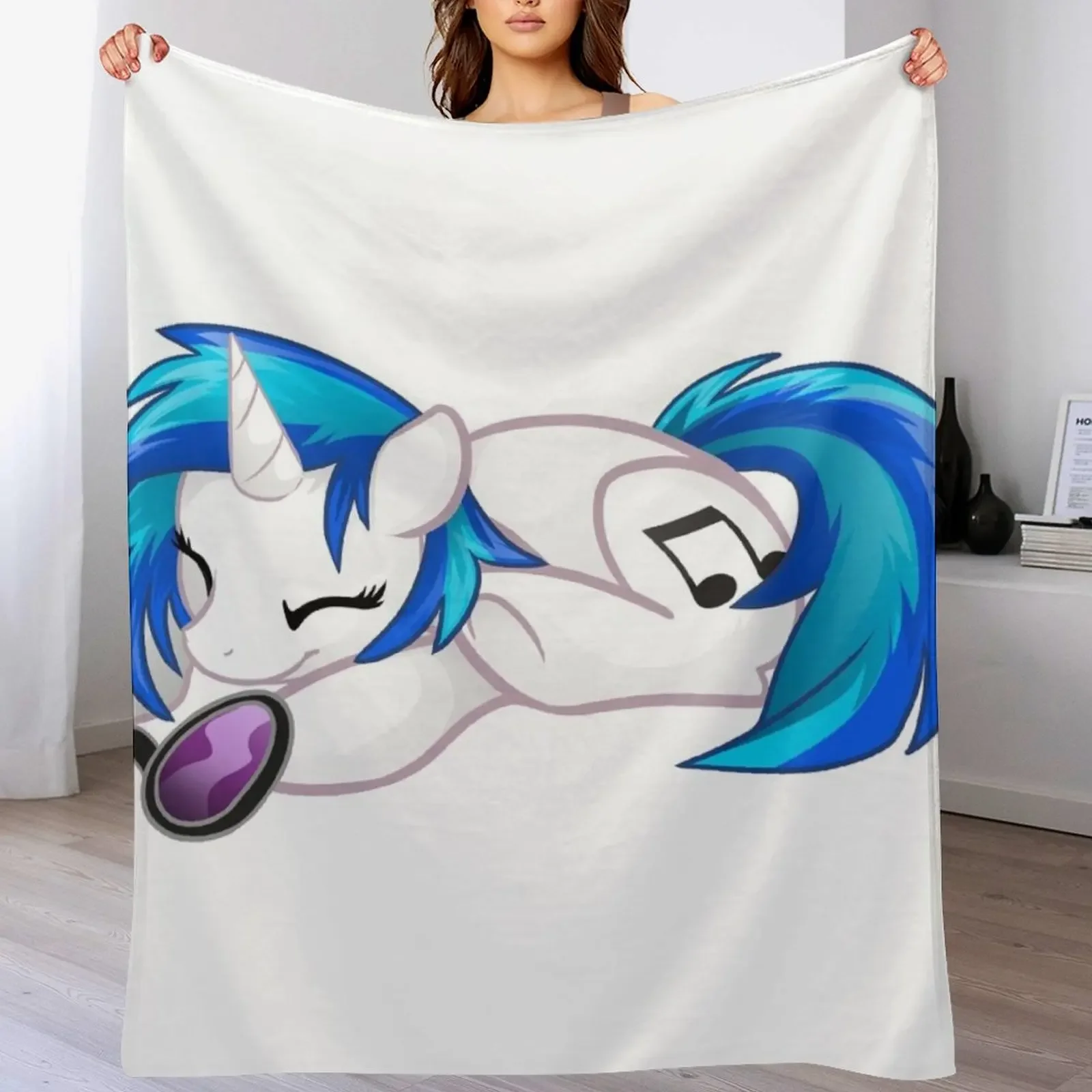 

Sleepy DJ Pon-3 Throw Blanket anime Designers Cute Vintage Blankets