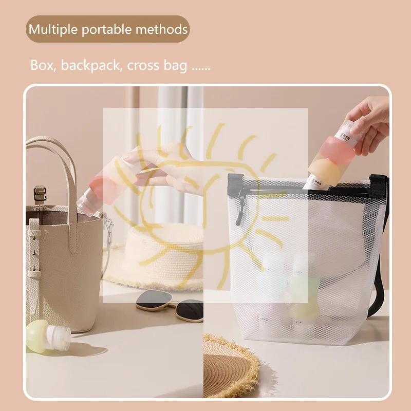 Garrafas duplas recarregáveis de silicone, tubo de aperto macio, recipiente de loção, vazio, portátil, ferramenta de shampoo para viagem, acessório de higiene pessoal