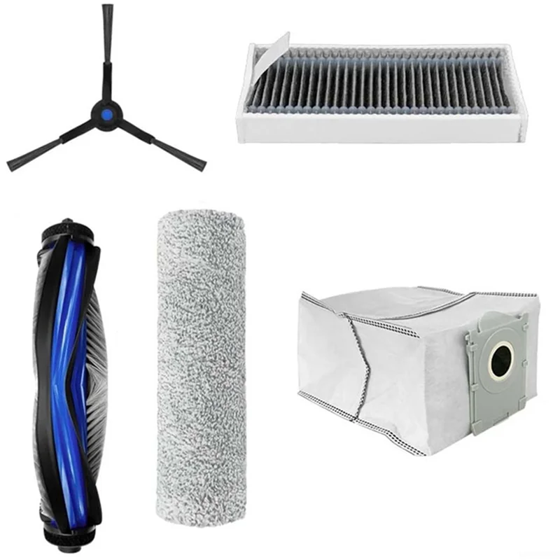 B47B-Main Roller Brush+Roller Kit For Ecovacs X8 PRO/X8 PRO OMNI/X8 PRO PLUS Side Brush HEPA Filter Dust Bag Vacuum Parts