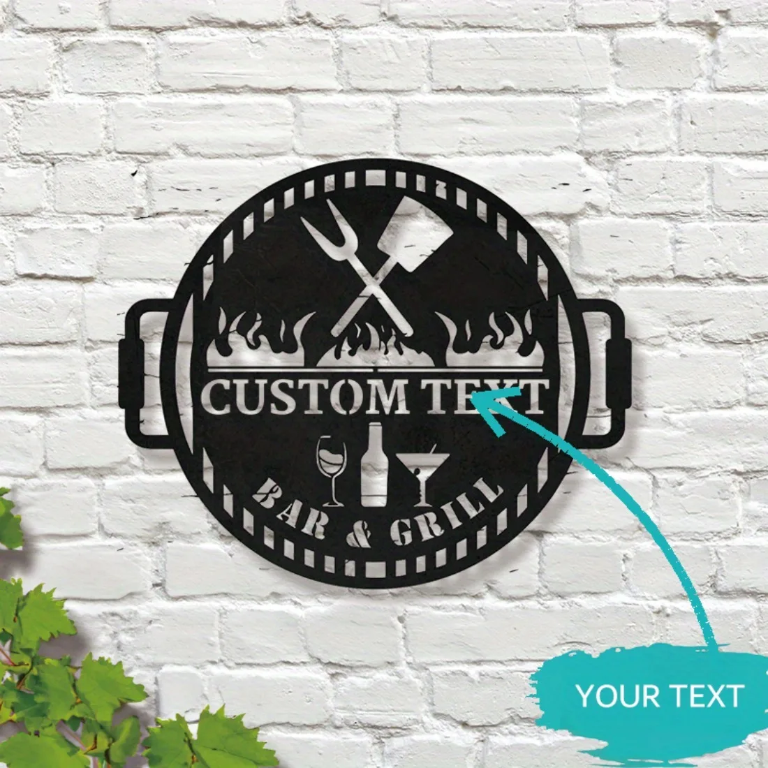 Letrero de metal ustom Bar and Grill: arte de pared personalizado con nombre de familia para pubs en casa, pubs y restaurantes irlandeses.