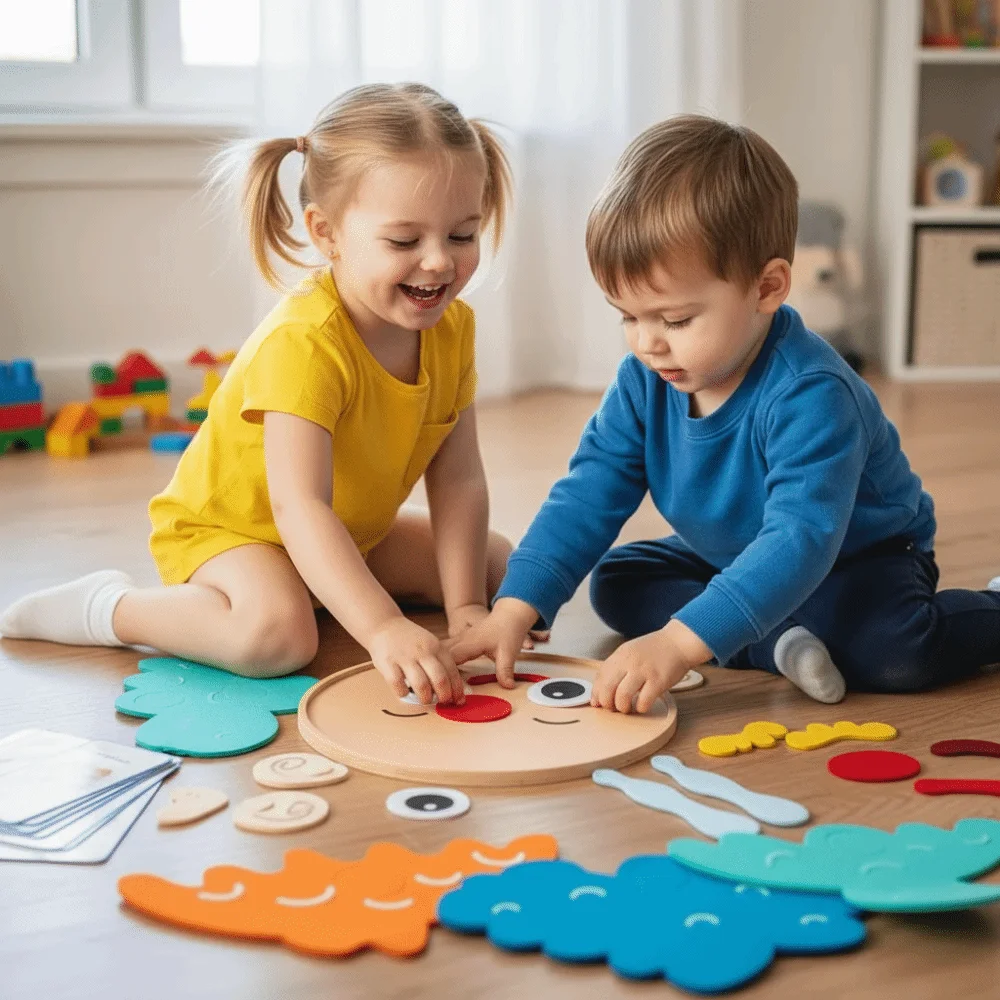 التعلم العاطفي المصنوع يدويًا يجعل الوجوه تحديد المشاعر التعلم العاطفي الاجتماعي وجه مضحك تعليمي