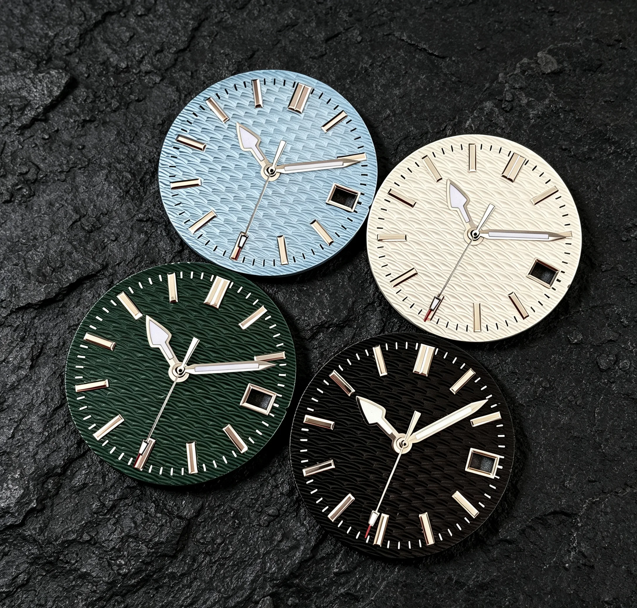 29mm Textured Dial Watch Face fit for NH35 NH36 NH38 NH70 NH72 Automatic Watches Metallic Markers