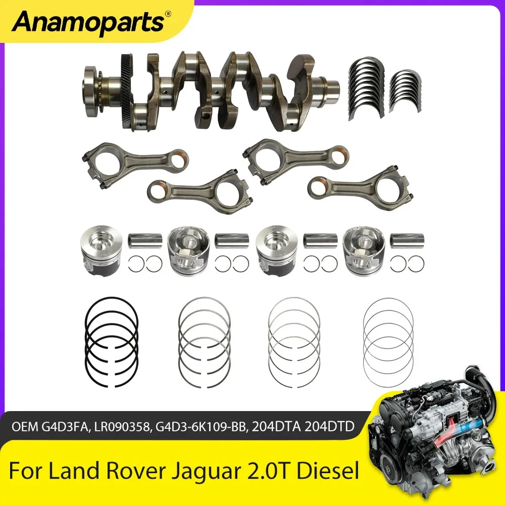 Engine Piston Crankshaft Main Con Rod Bearing Set Fit 2.0 L 204DTD 204DTA  AJ200 For Land Rover Discovery Jaguar 2.0L Diesel