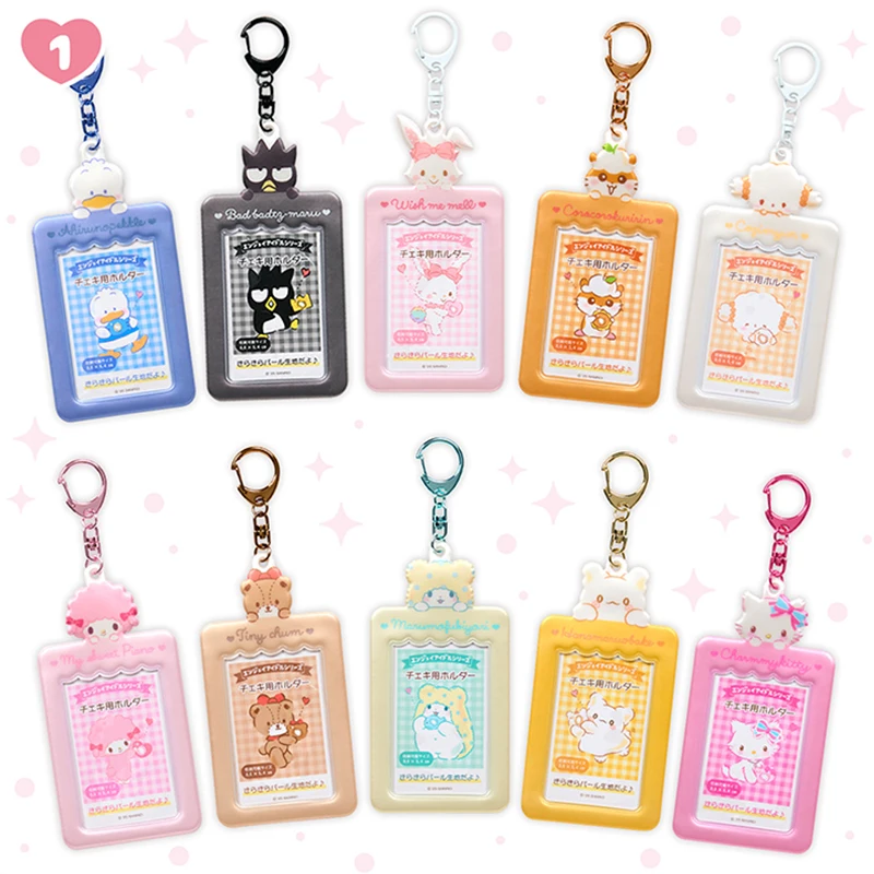 

Sanrios Hangyodon Bad Badtz-Maru Pochacco Card Holder with Photo Hanging Transport Card Case Holder for Teenage Girls Gifts