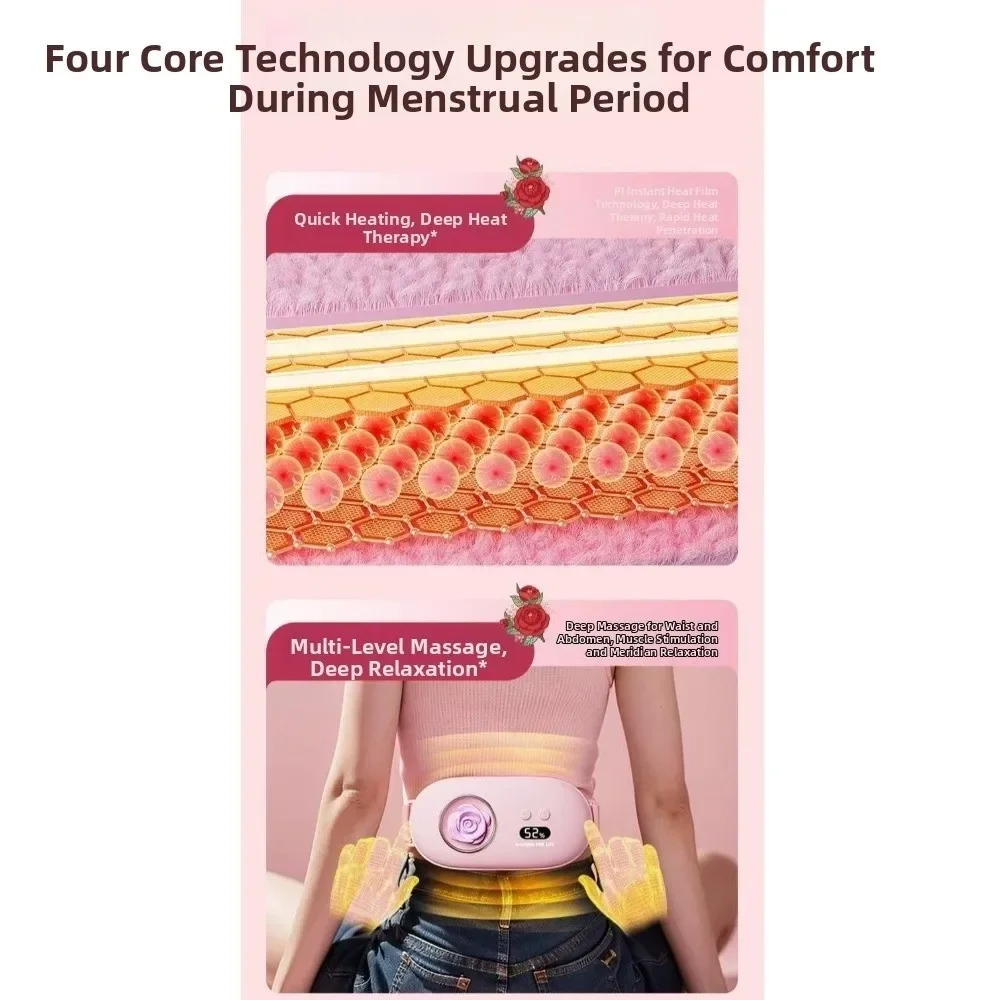 USB Charging Portable Menstrual Heating Pad Adjustment Warmth Electric Heating Belt Fast Heating Quiet for 5V1800mAh