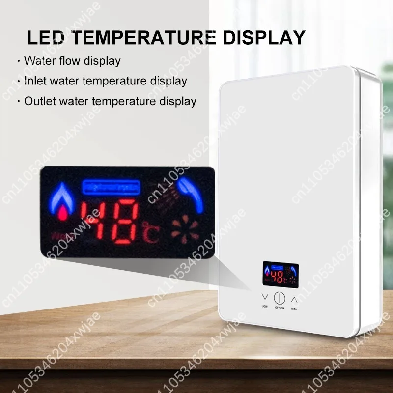 

Проточный электрический водонагреватель 110В, умный инверторный с постоянной температурой для дома, быстрый нагрев для душа и раковины, энергосберегающий