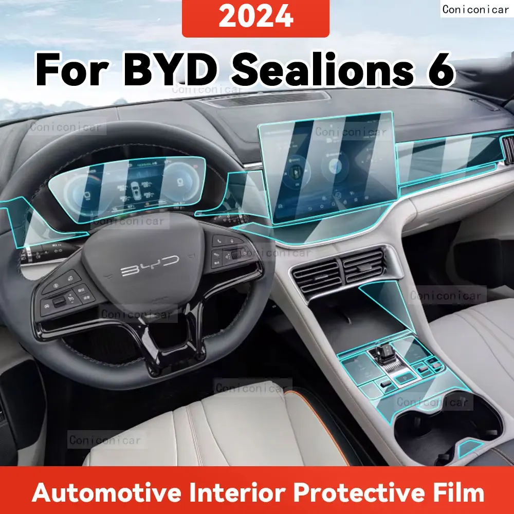 

TPU For BYD Sealions 6 EV 2024 Protective Film Car Interior Central Control Navigation Panel Auto Sticker