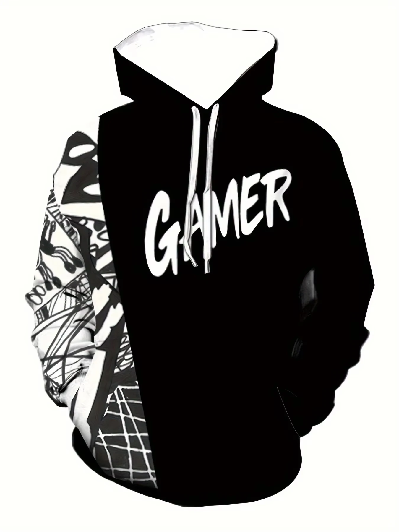 

Men's Street Casual Roller Skating Hoodie Autumn Fashion 3D Letter Print Comfortable Sweatshirt