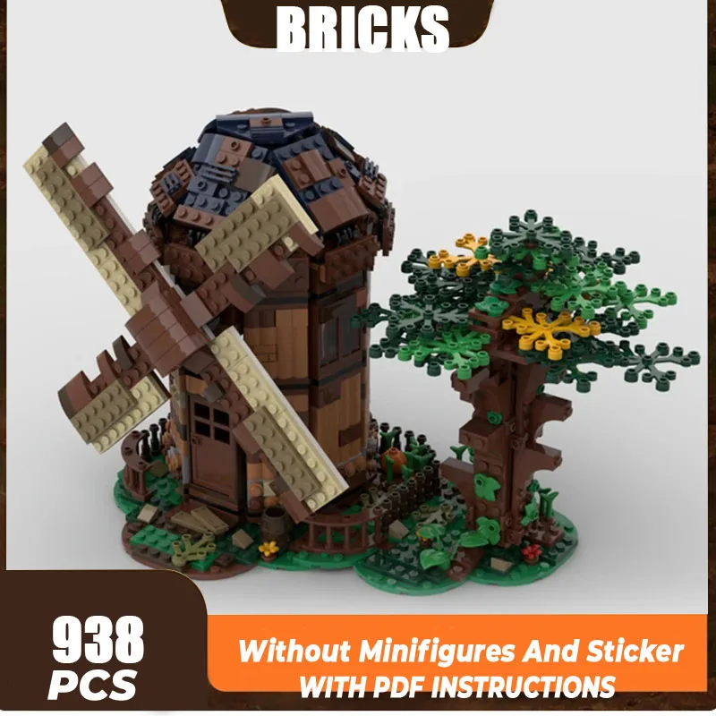 Moc Building Bricks Medieval Model Water Wheel House Technology Modular Blocks Holiday Gifts Toys For Children DIY Sets Assembly