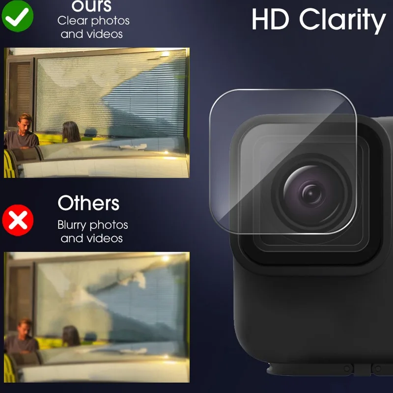 Easy Install Tempered Glass Film for GoPro Hero13 12 11 10 9 Front Back Camera Screen Protector HD Clear Anti-scratch Lens Cover