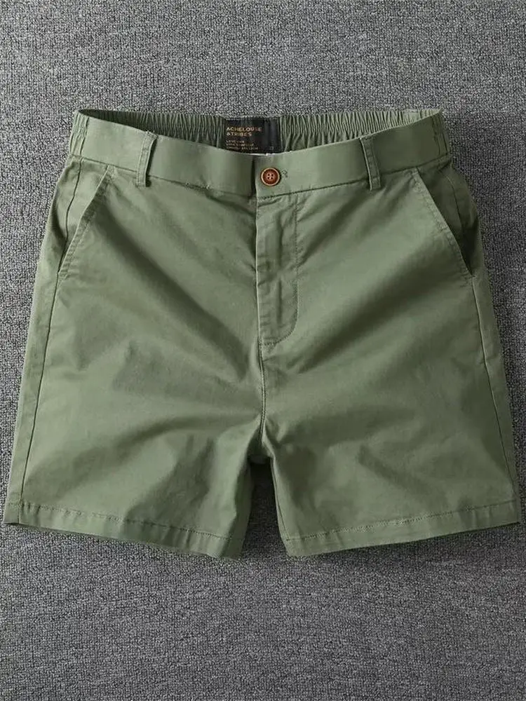 American Retro Pure Cotton Men's Short Shorts Summer Casual Thin Elastic 3-4 Length Slim Fit Ultra-Short Pants