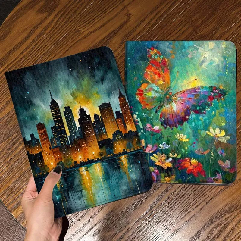 

Night City Skyline Reflection Tablet Case For Samsung Galaxy Tab S7 S8 S9 S10 FE Lite Gift