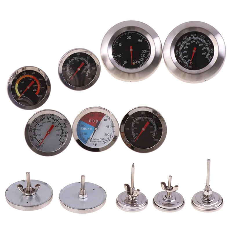 Stainless Steel BBQ Smoker Grill Thermometer Temperature Gauge 50-800 Degrees Fahrenheit 10-400/50-350/50-500 Degrees Celsius