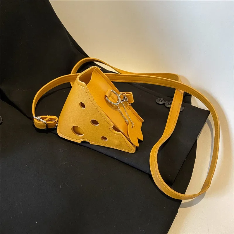 Cheese Shaped Mini Bags For Women 2024 New Cute Earphone Lipstick Purses And Handbags Female Small Crossbody Shoulder Bag