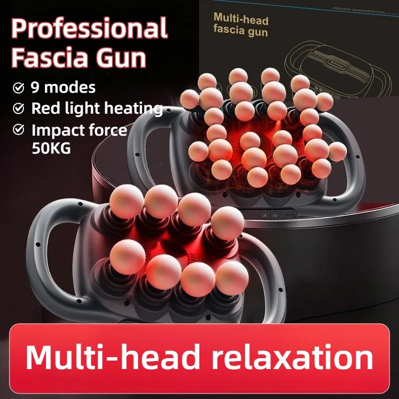 

Многофункциональный массажер-пистолет для глубокого массажа всего тела, профессиональный, мощный, беспроводной, портативный, вибрационный массажный инструмент