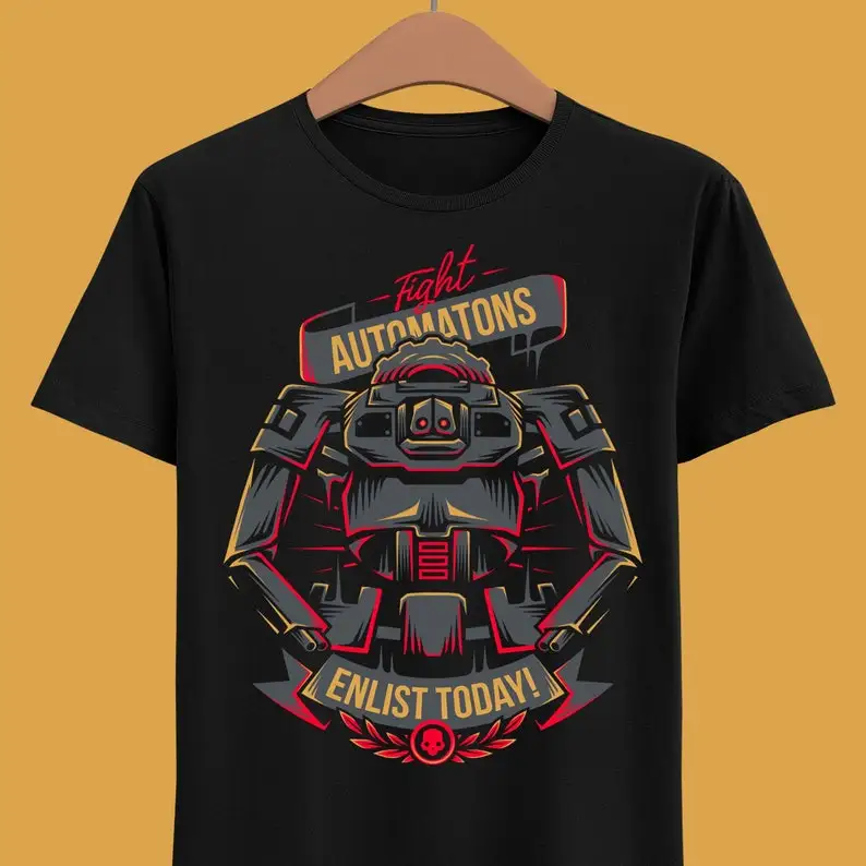 Fight Automatons T-shirt - Helldivers 2 Shirt